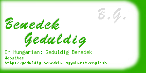 benedek geduldig business card